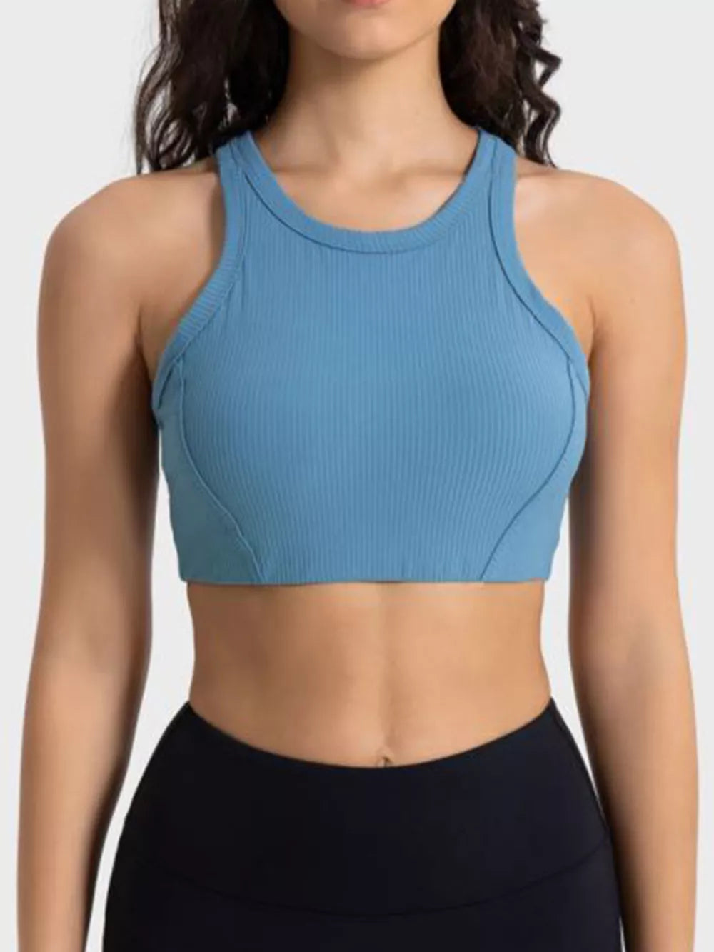Wide Strap Cropped Sport Tank in Sage for Women