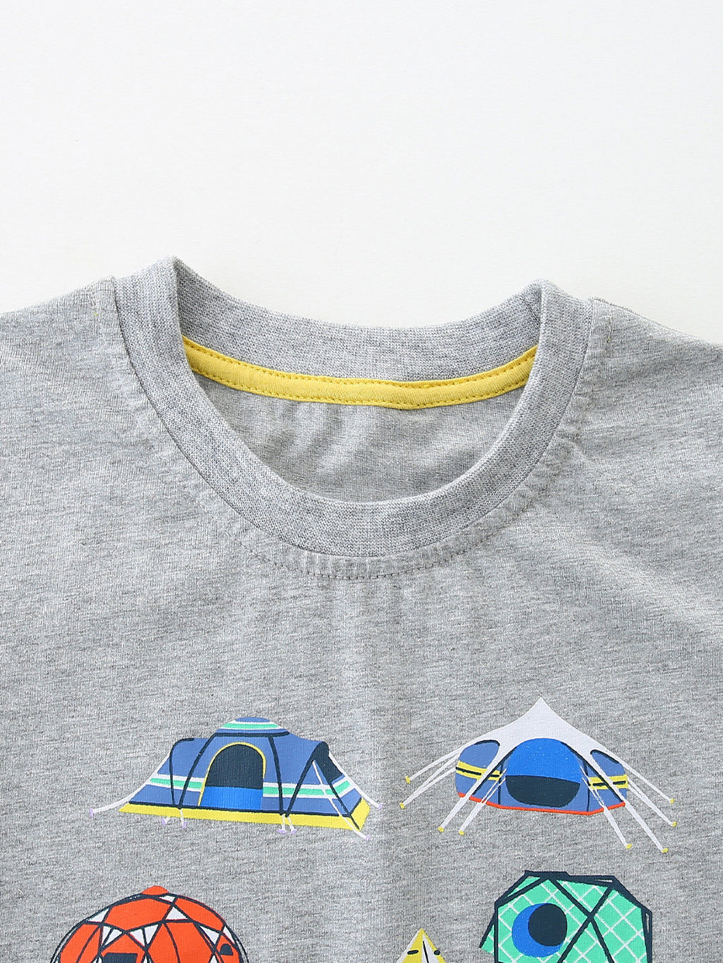 Camping Adventure Graphic Tee in Gray for Boys
