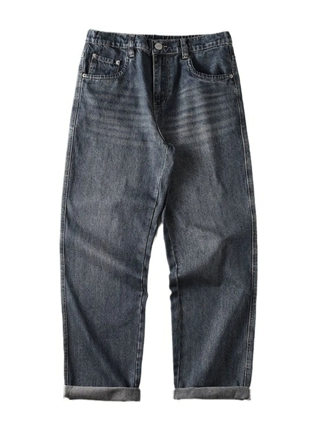 Vintage Wash Wide Leg Jeans in Deep Teal for Men