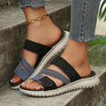 Open Toe Adjustable Strap Sandals in Black for Women