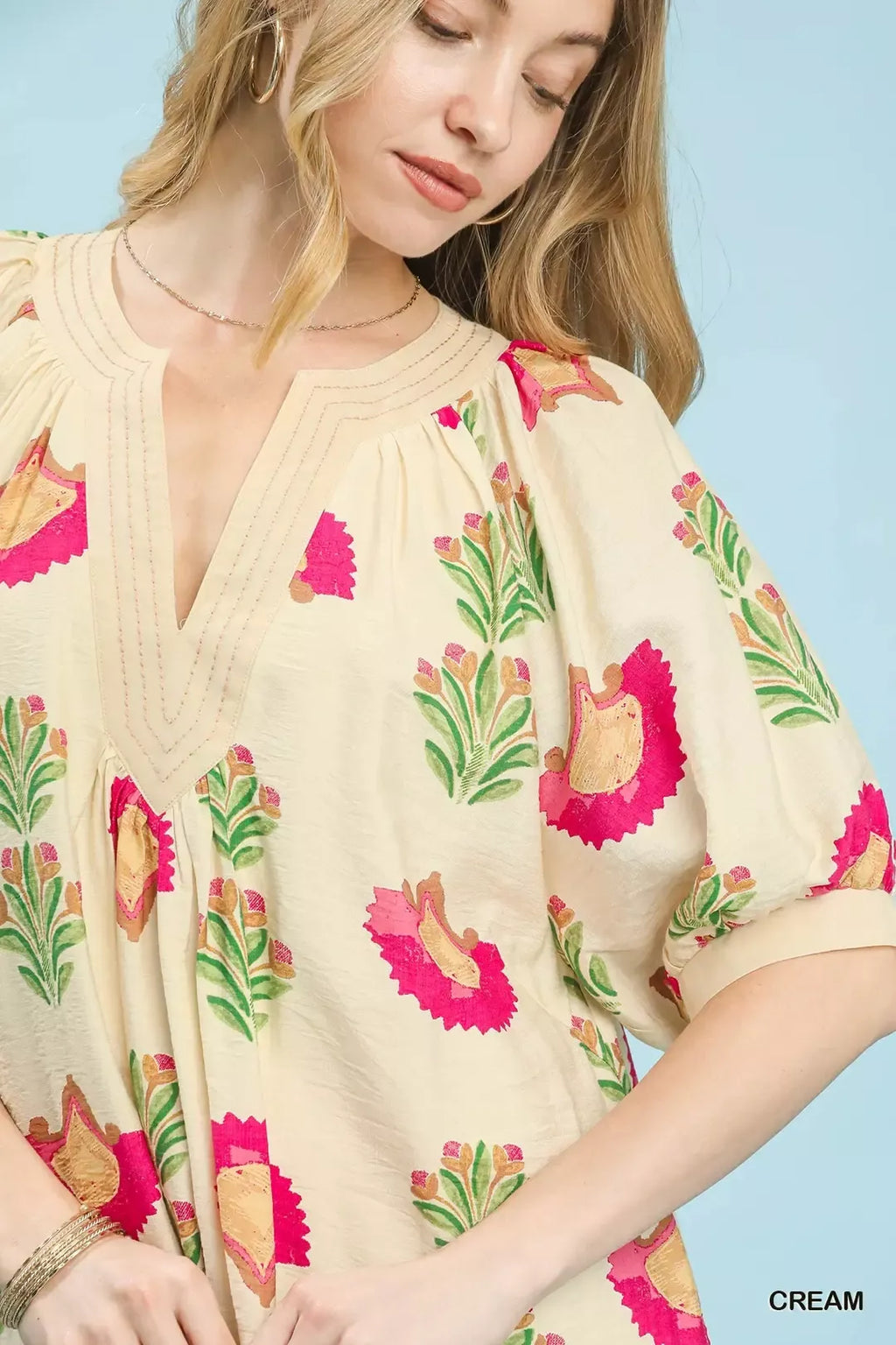 Abstract Print Mini Dress in Cream for Women