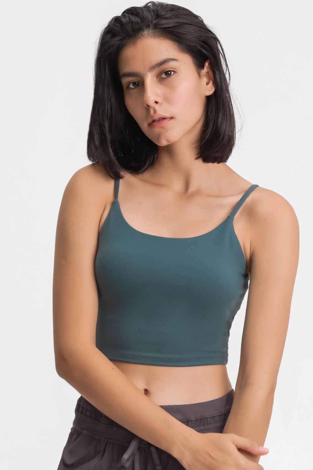 Feel Like Skin Scoop Neck Sports Cami in Cerise for Women