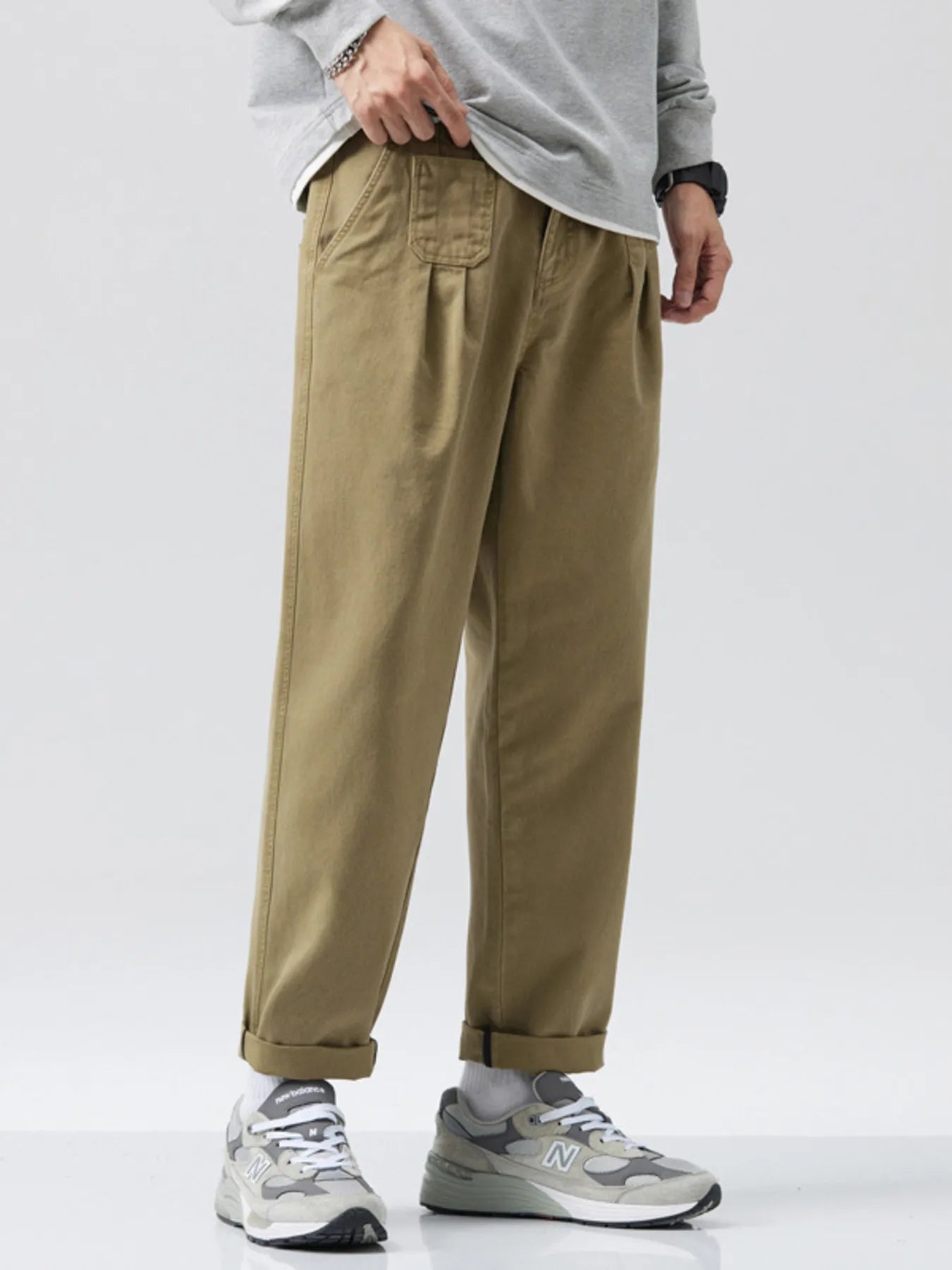 Loose Fit Pants Plus Size in Gray for Men