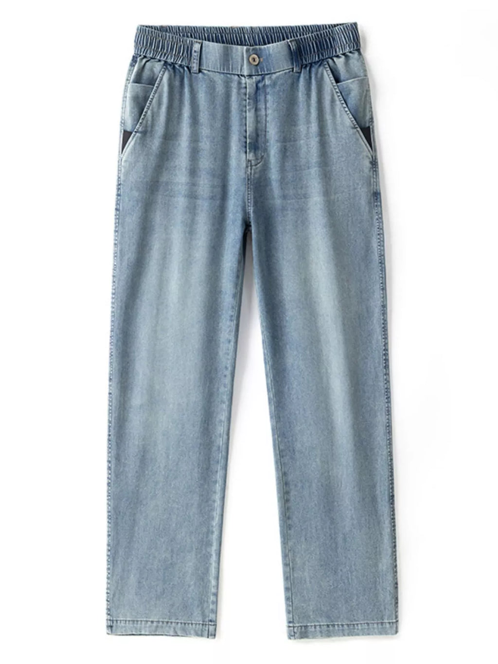 Wide Leg Relaxed Fit Jeans in Vintage Blue for Men