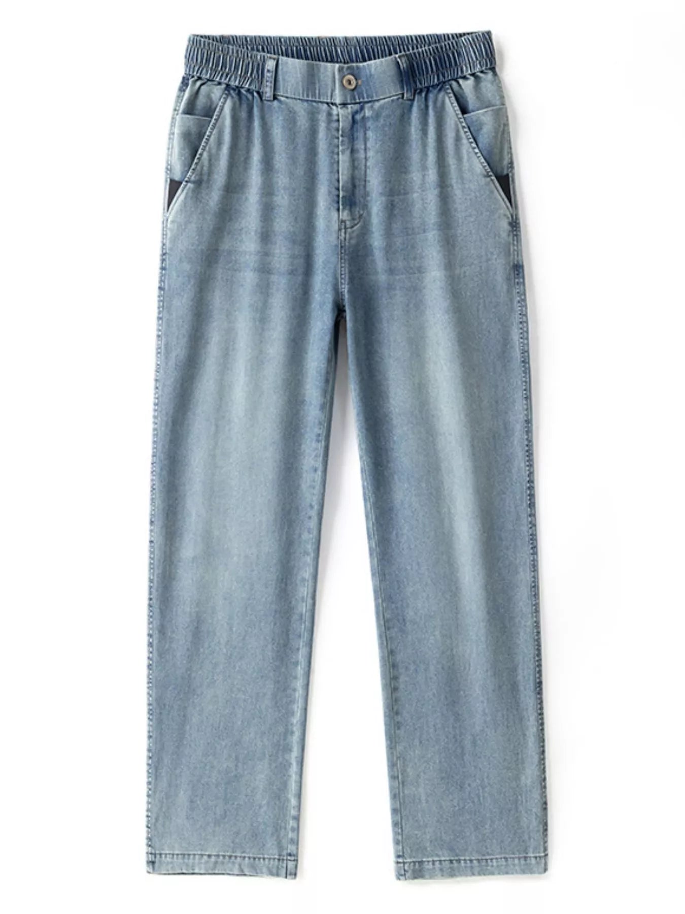 Wide Leg Relaxed Fit Jeans in Vintage Blue for Men