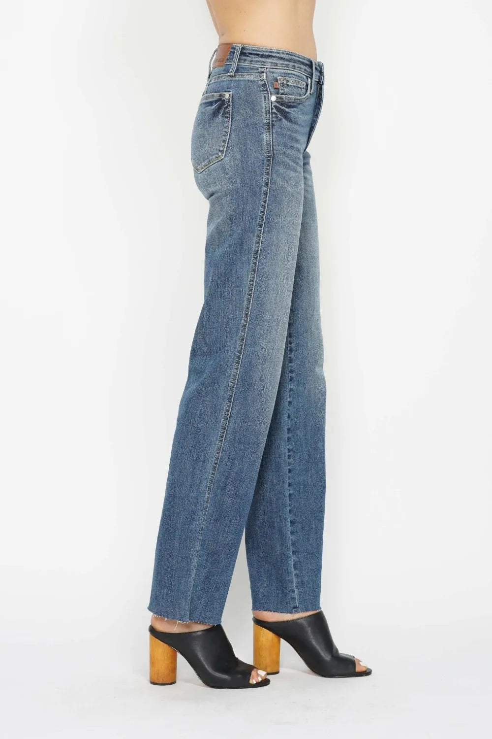 Plus Size Tummy Control Straight Jeans in Medium for Women