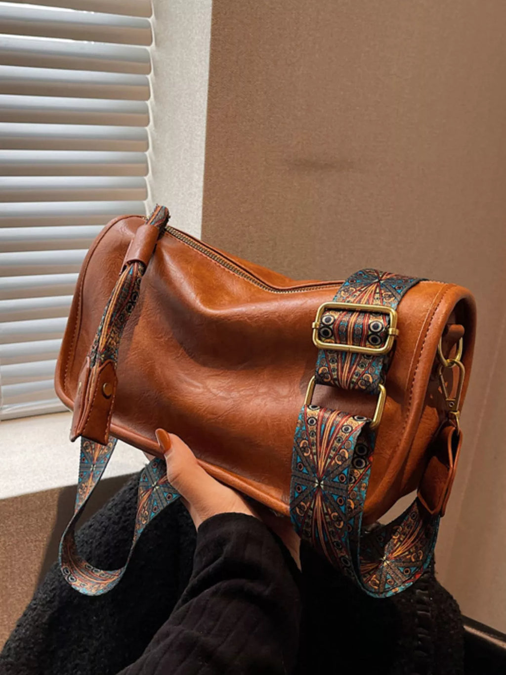 Patterned Strap Crossbody Bag for Women