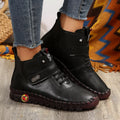 Lace Up Platform Ankle Boots in Black for Women
