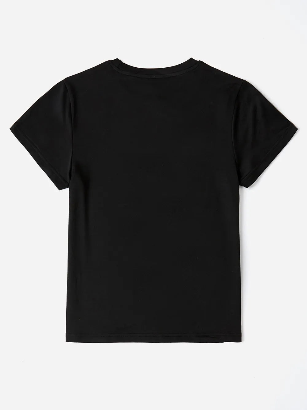 Easter Vibes Round Neck Short Sleeve T-Shirt in Black for Women