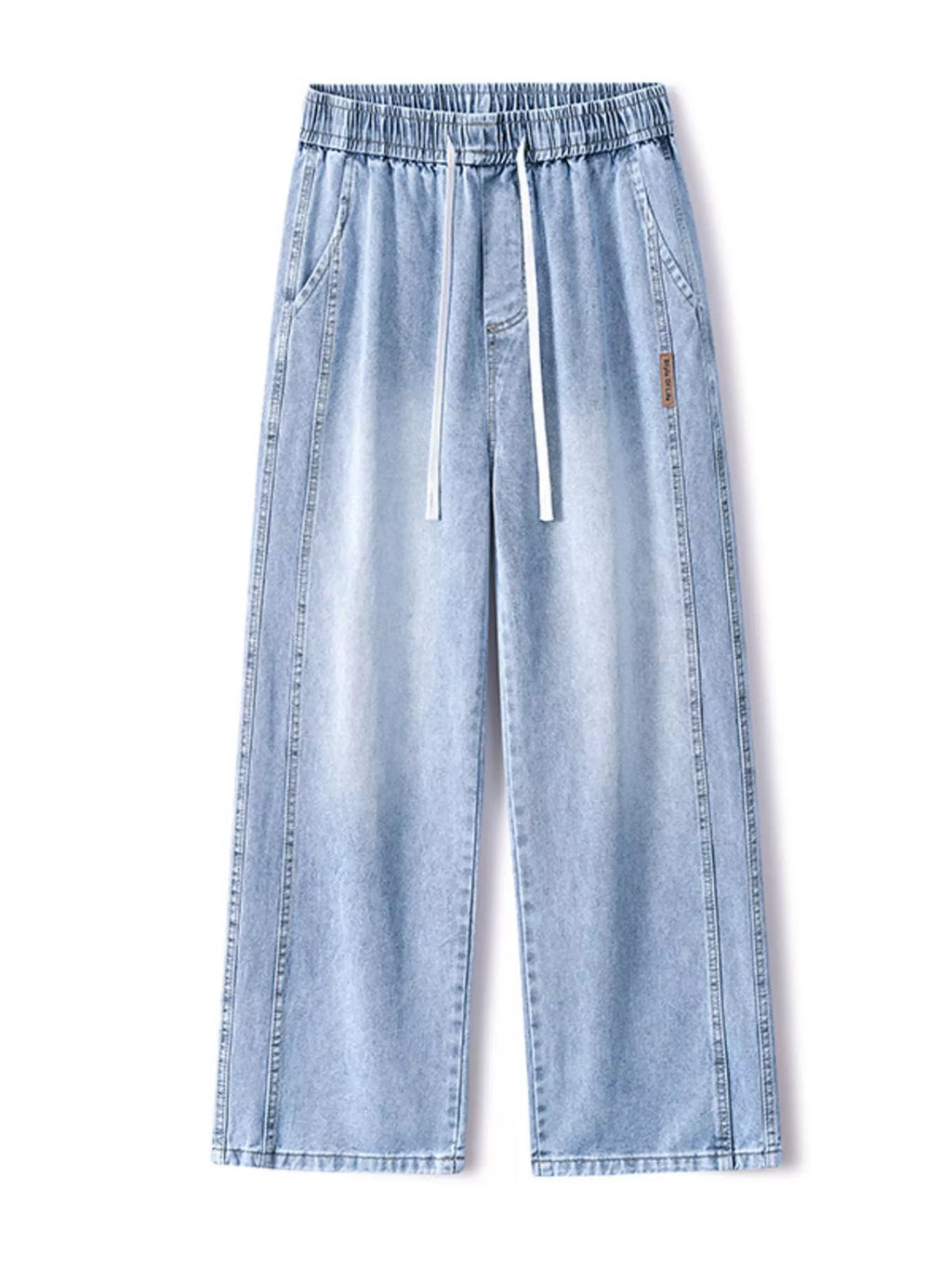 Wash Wide Leg Jeans Plus Size in Classic in Light Blue for Men
