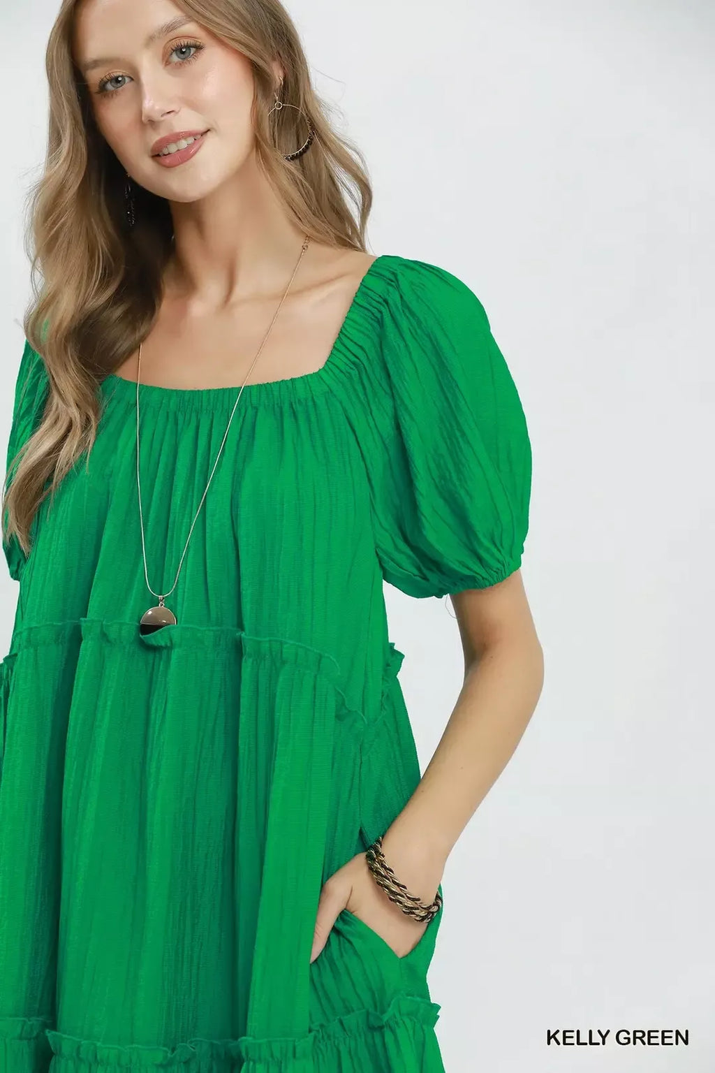 Textured Tiered Midi Dress for Women