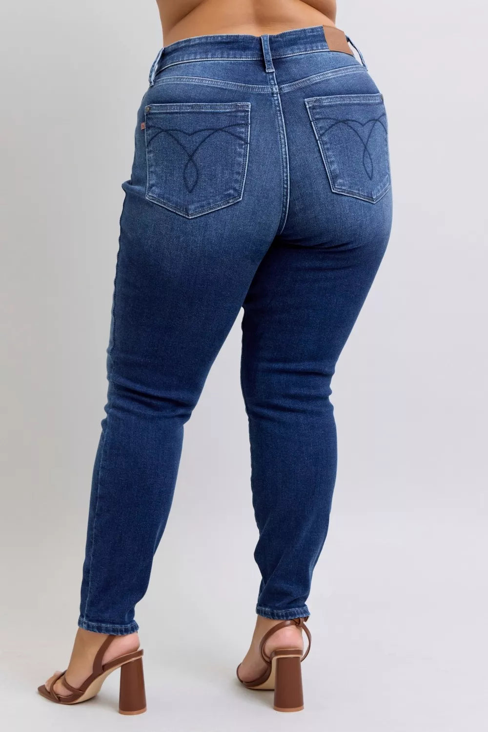 Washed Thermal Skinny Jeans Plus Size for Women