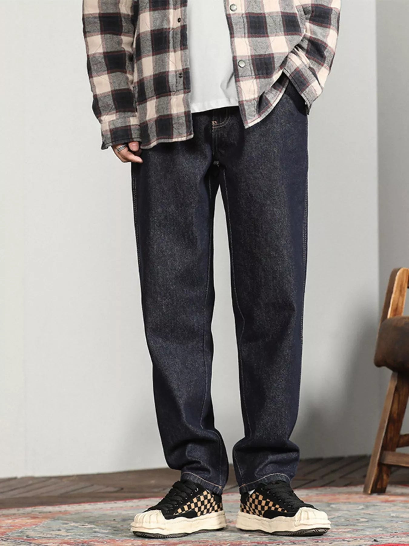 Wide Leg Jeans in Vintage Blue for Men