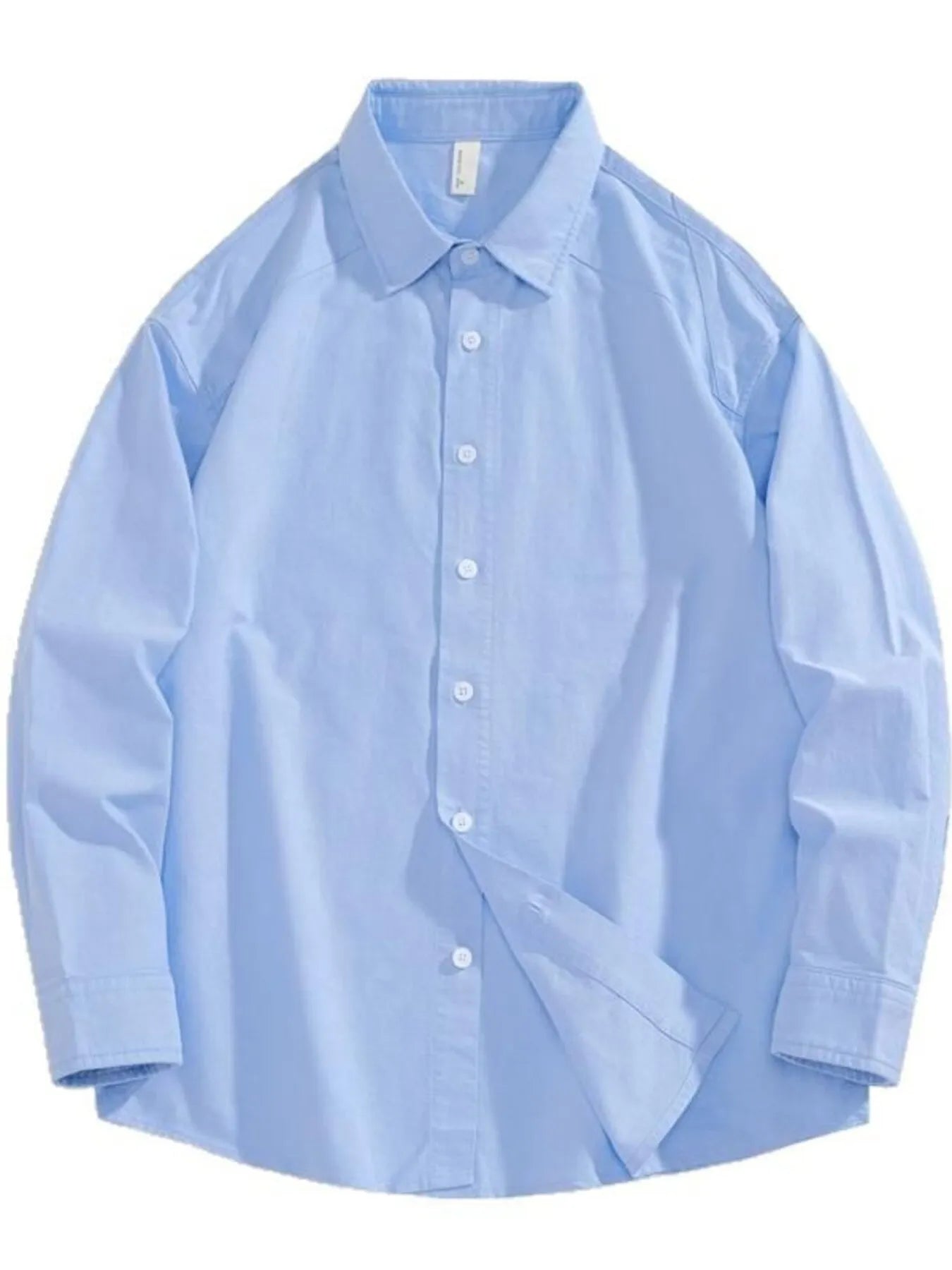 Plus Size Casual Solid Color Long Sleeve Shirt in Light Coffee for Men