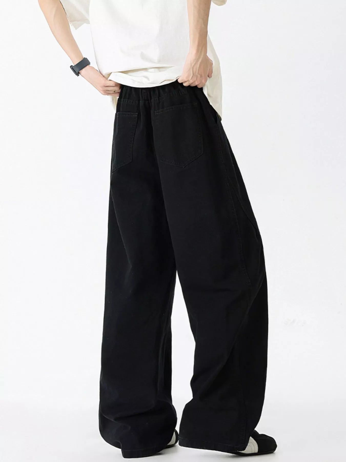 Wide Leg Jeans Plus Size in Green for Men
