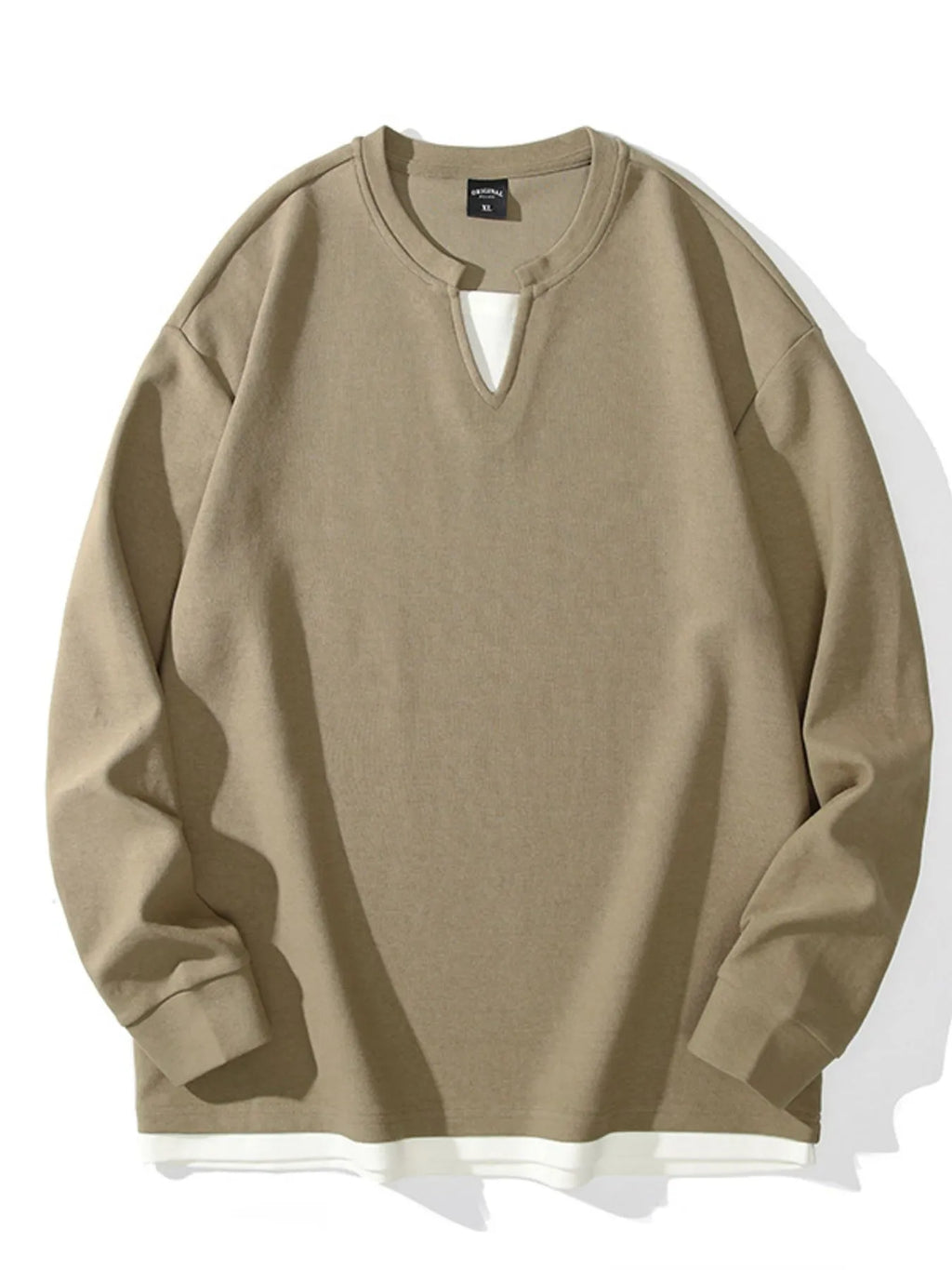 Plus Size Drop Shoulder Long Sleeve Sweatshirt in Black for Men