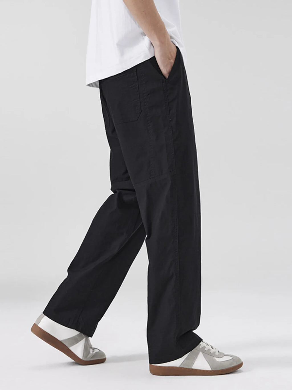 Wide Leg Pants Plus Size in Black for Men