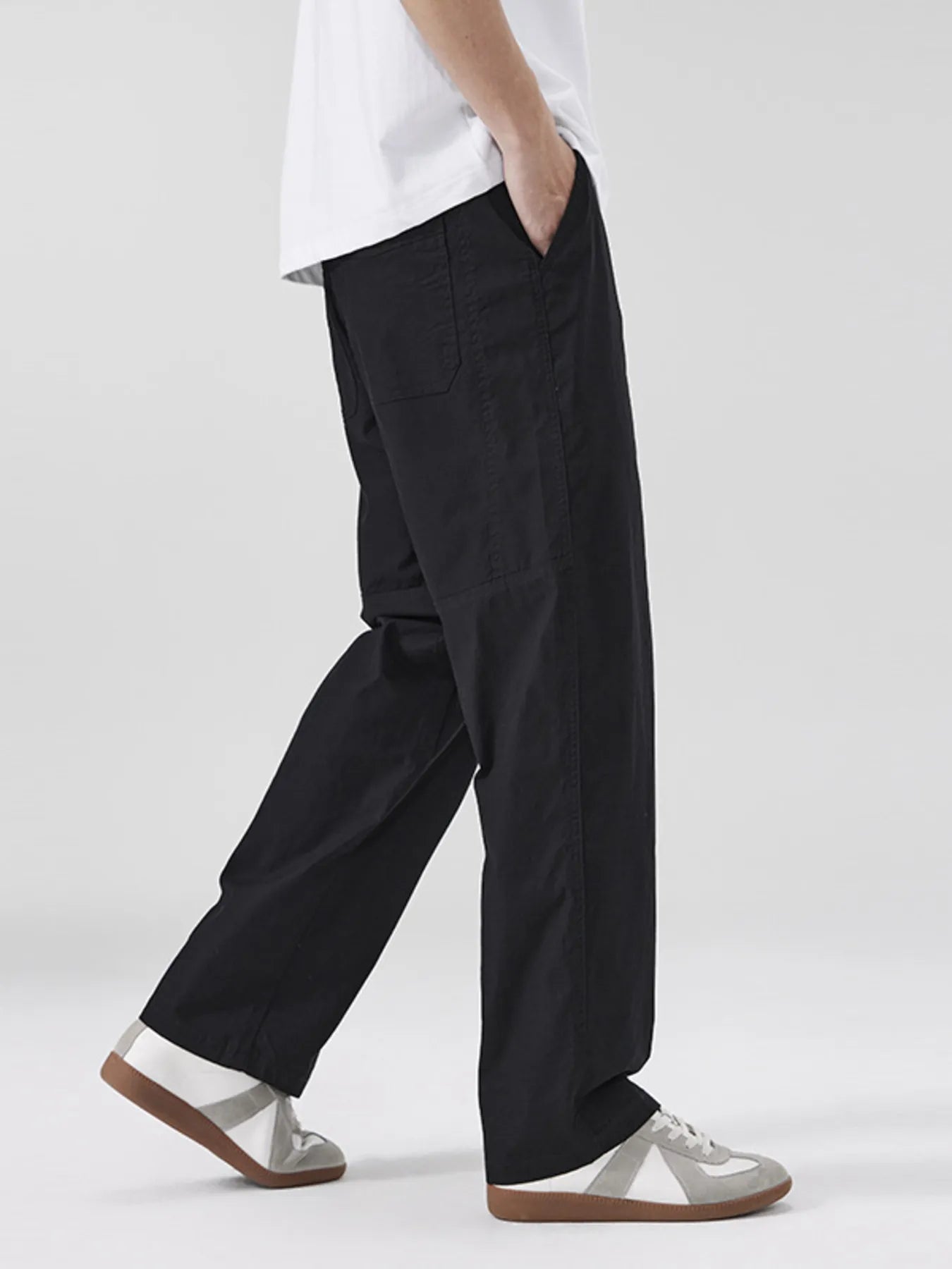 Wide Leg Pants Plus Size in Black for Men