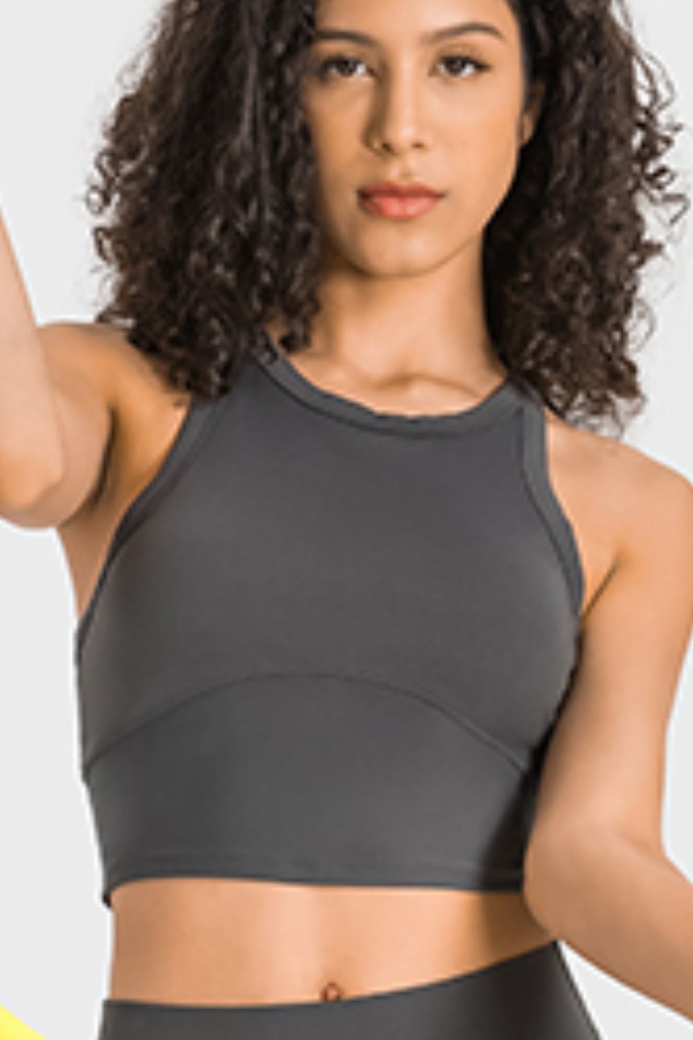 Racerback Cropped Sports Tank in Army Green for Women