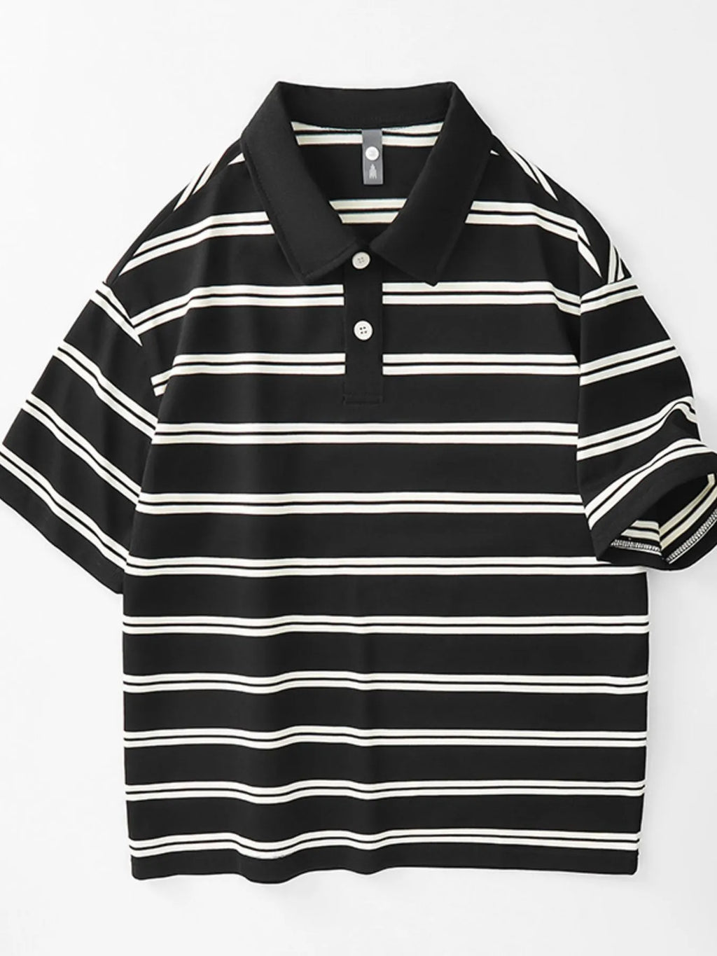 Plus Size Striped Half Sleeve Polo for Men