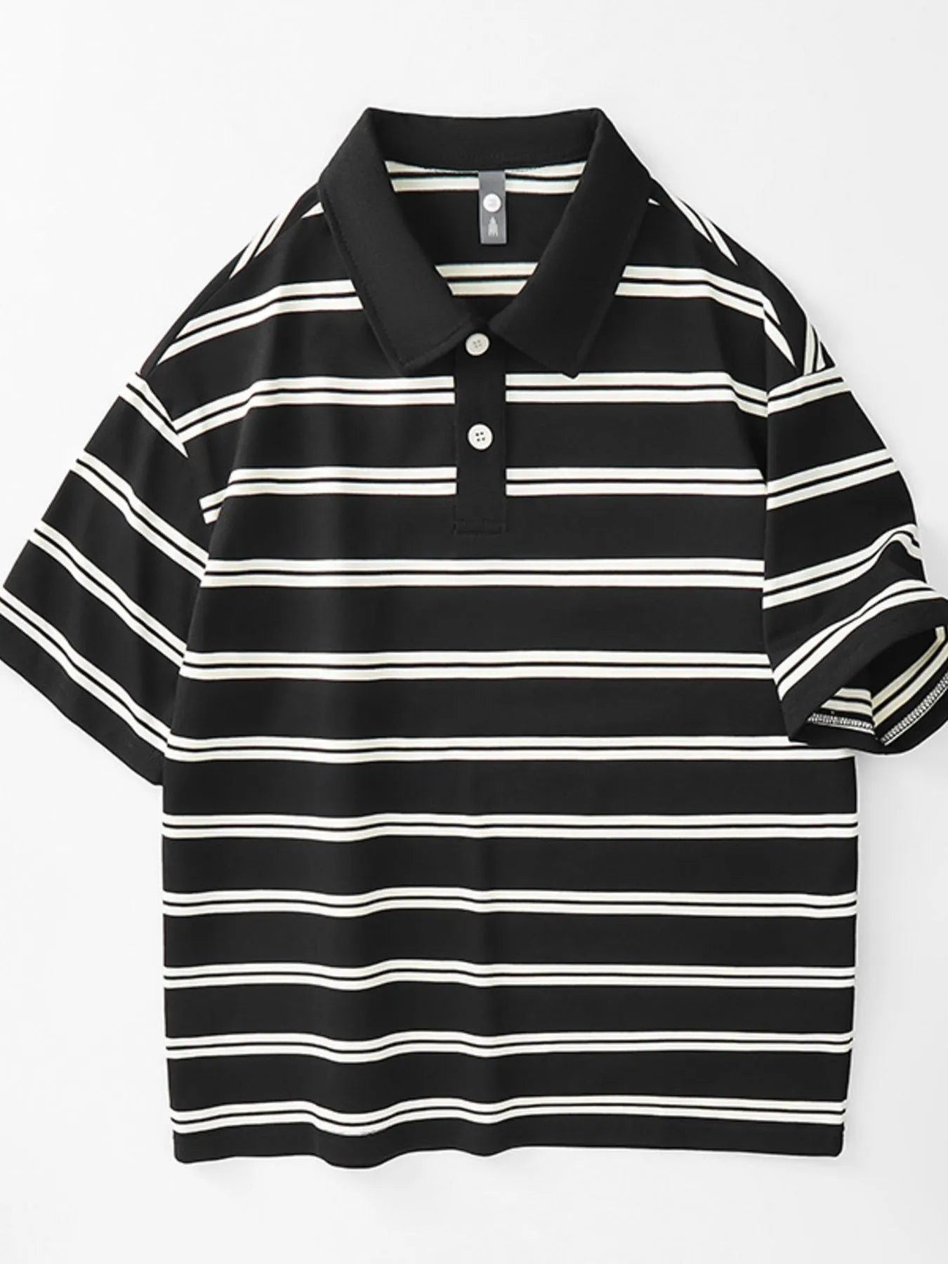 Plus Size Striped Half Sleeve Polo for Men