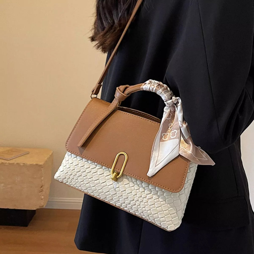 Textured Flap Crossbody Bag for Women