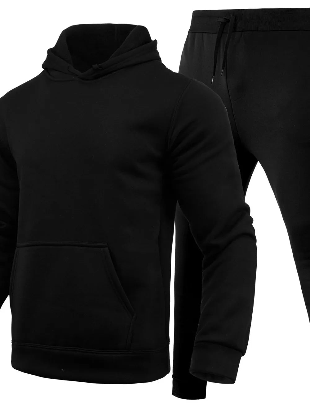 Long Sleeve Hoodie and Pants Set Plus Size in Dusty Pink for Men