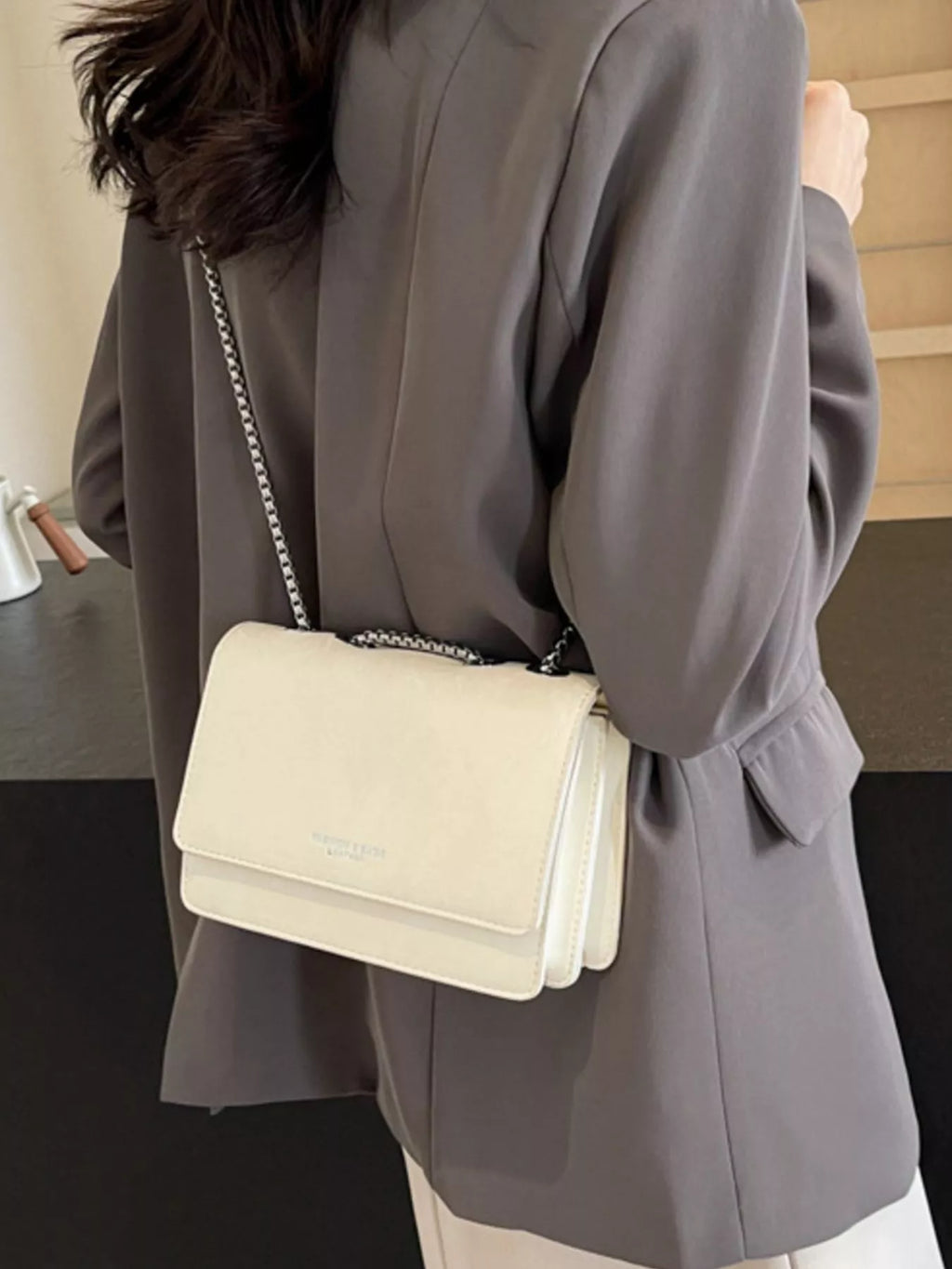 Texture Chain Shoulder Bag for Women