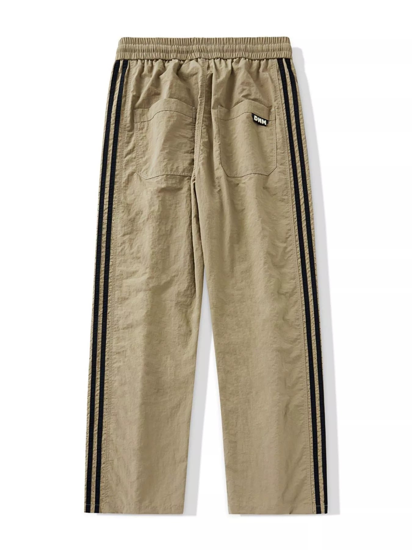 Side Striped Wide Leg Pants Plus Size in Black for Men