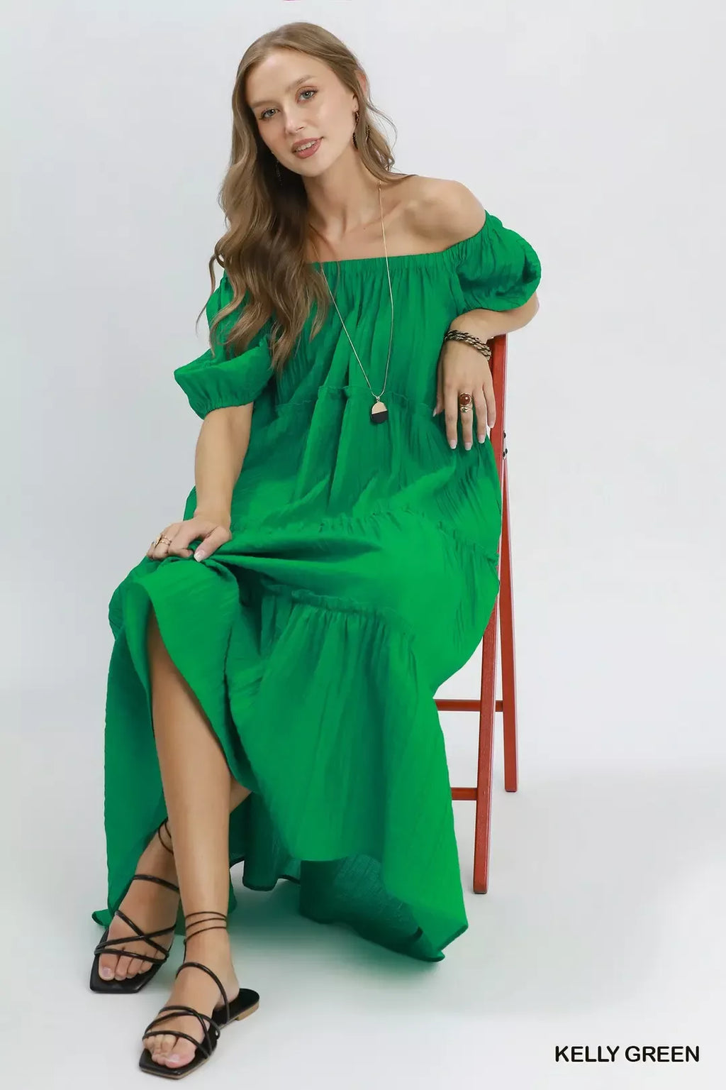Textured Tiered Midi Dress for Women