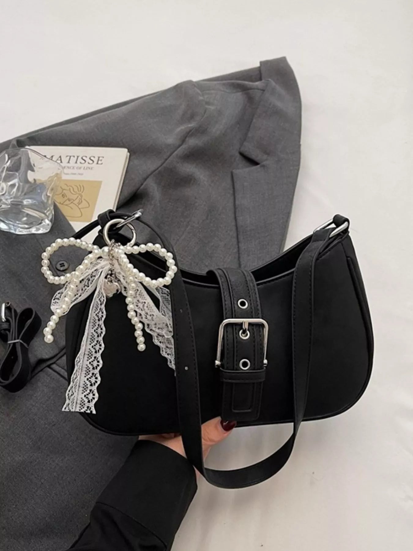 Buckle Decor Shoulder Bag for Women
