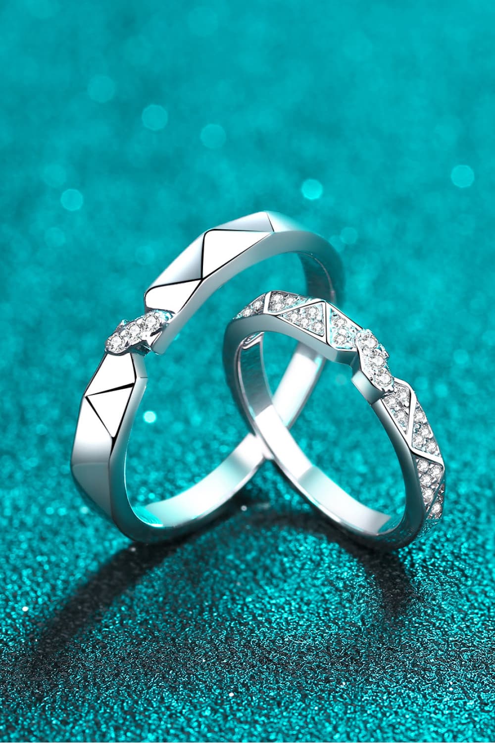 Moissanite Minimalist Rhodium-Plated Ring in Men for Women