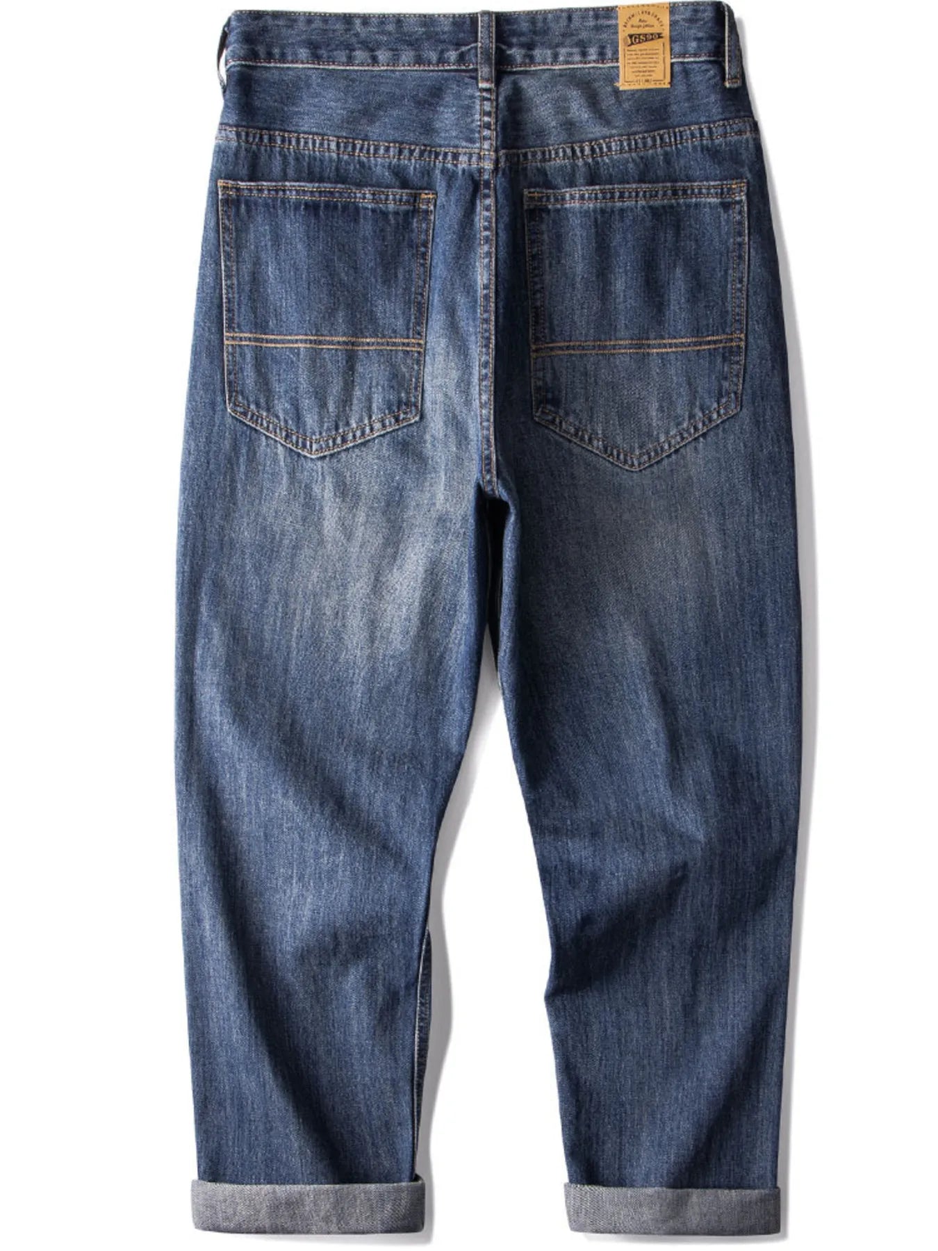 Vintage Wash Loose Fit Jeans in Dusty Blue for Men