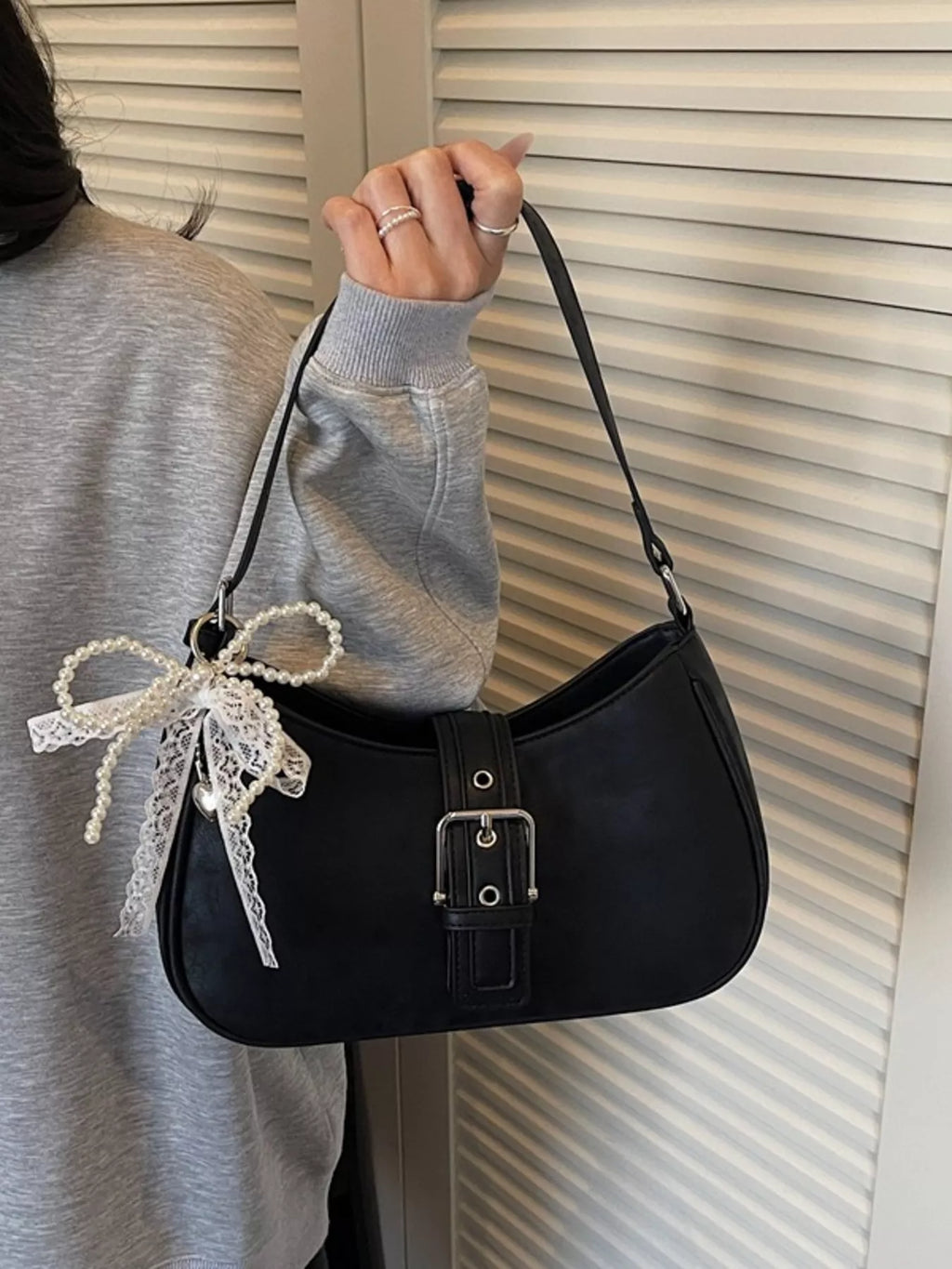 Buckle Decor Shoulder Bag for Women