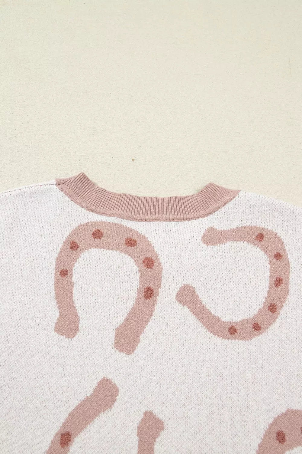 Horse Shoe Western Print Tied Side Cap Sleeve Knit Top for Women