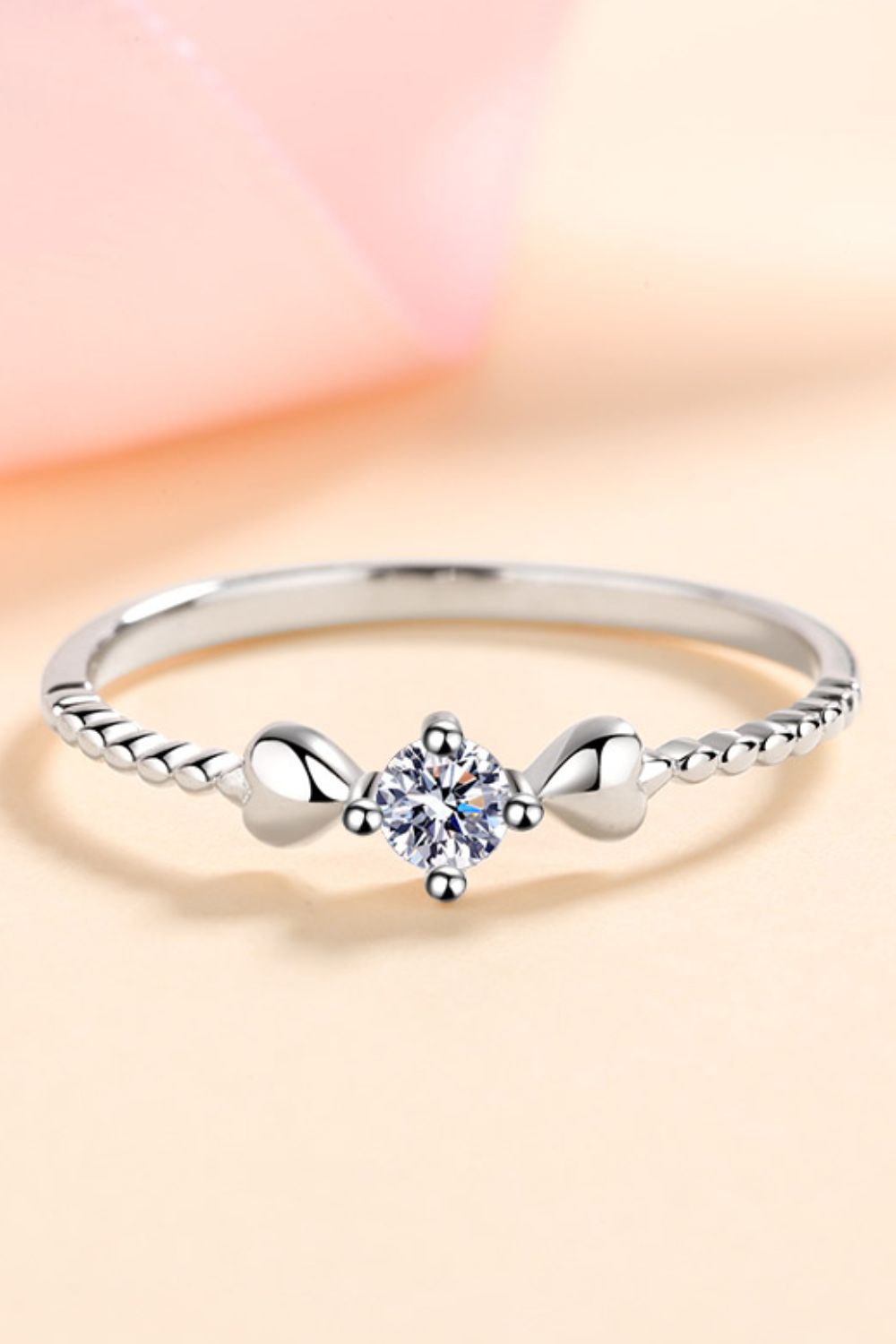 Adored Moissanite Heart 925 Sterling Silver Ring for Women