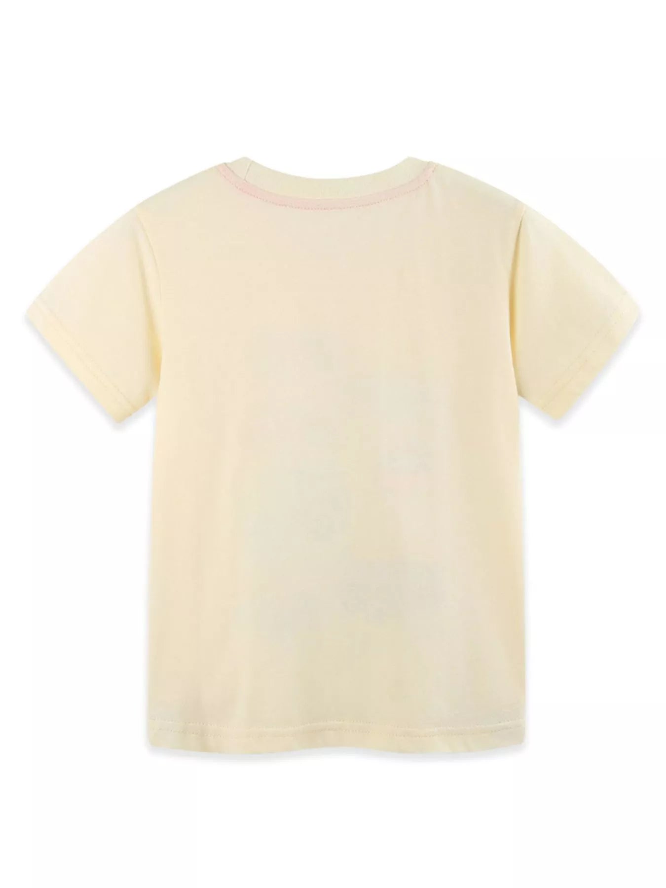 Vehicle Print Crew Neck Short Sleeve T-Shirt in Cream for Boys