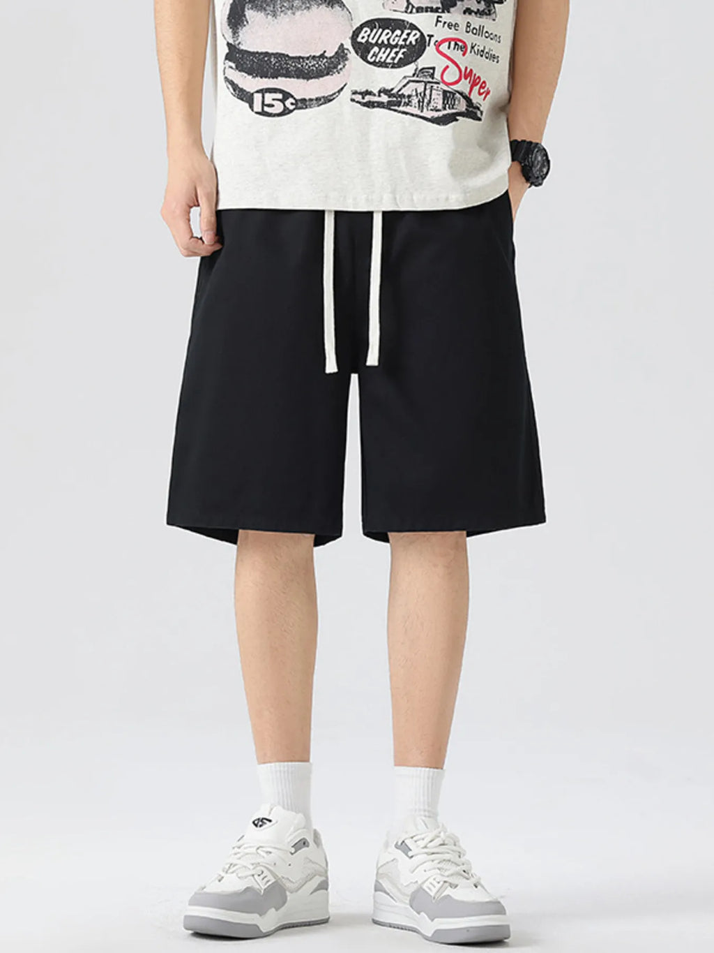 Wide-Leg Shorts Plus Size in Khaki for Men