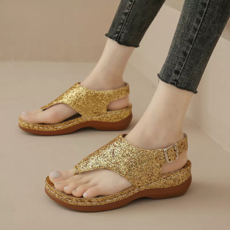 Toe Post Wedge Sandals in Playing Cards for Women