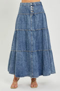 High Rise Ruffle Long Skirts in Medium for Women