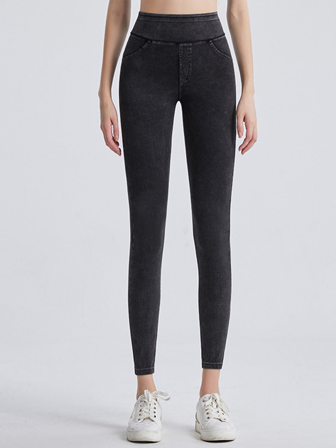 Wide Waistband Sports Leggings in Dark in Light for Women