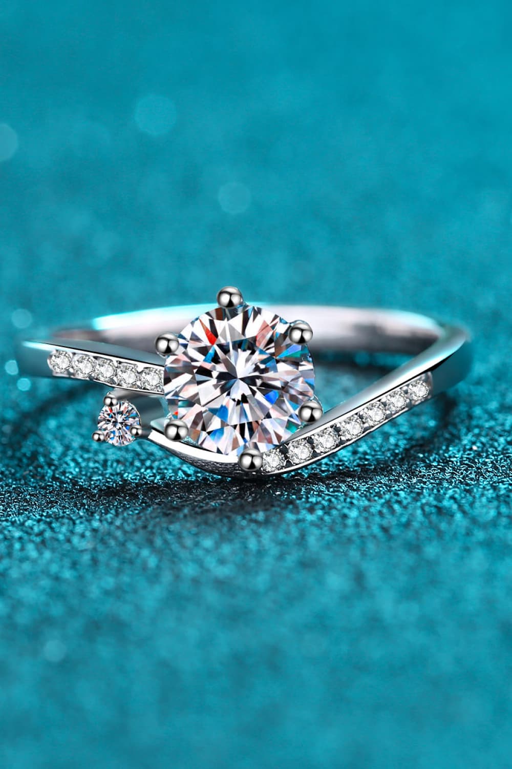 1 Carat Moissanite 925 Sterling Silver Bypass Ring for Women
