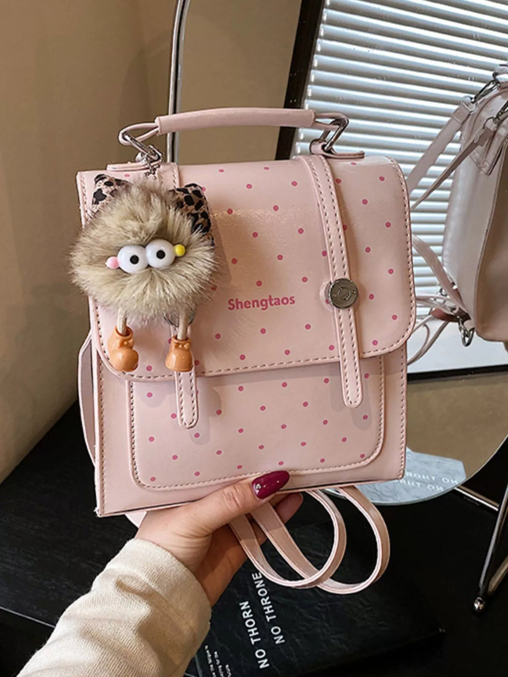 Polka Dot Backpack Bag for Women