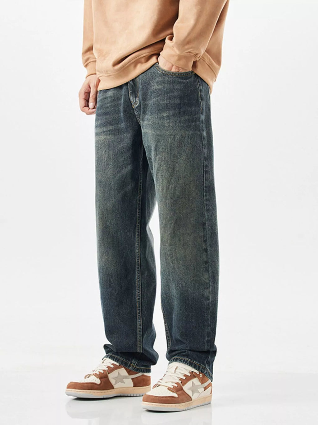 Wide Leg Jeans in Blue for Men