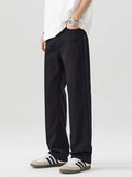 Wide Leg Relaxed Fit Jeans in Black for Men