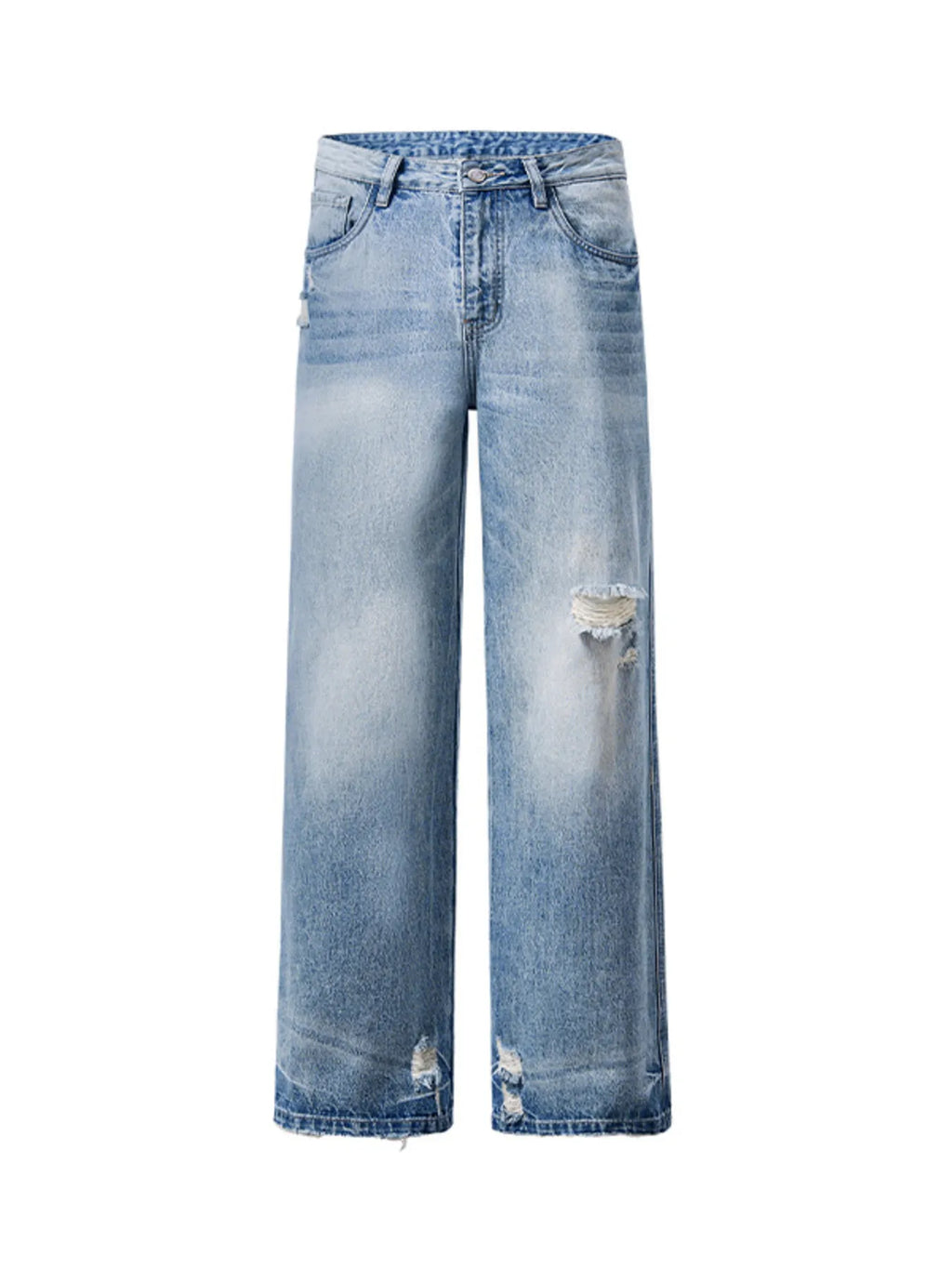 Distressed Wide Leg Jeans in Blue for Men