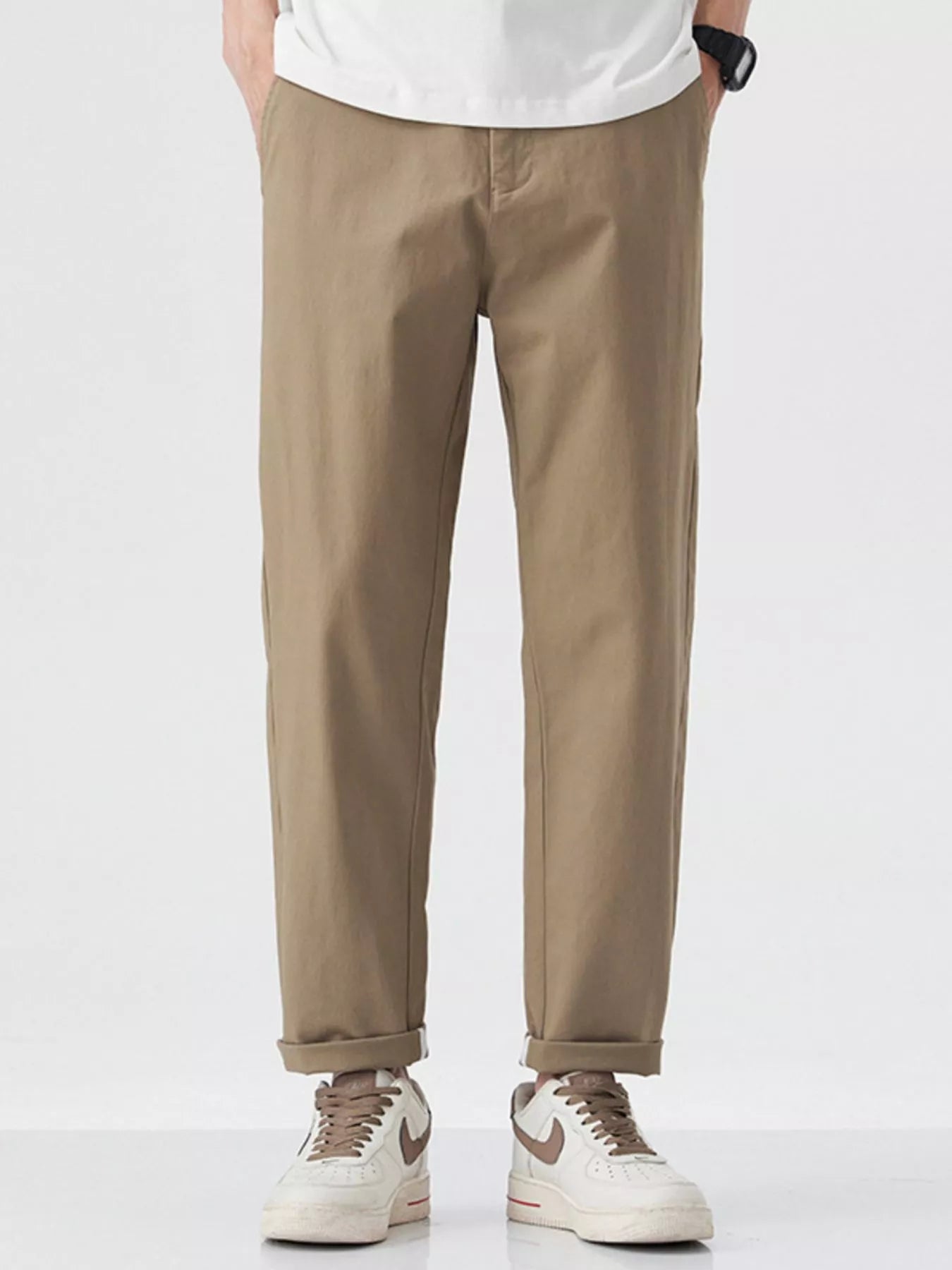 Loose Fit Pants in Khaki for Men