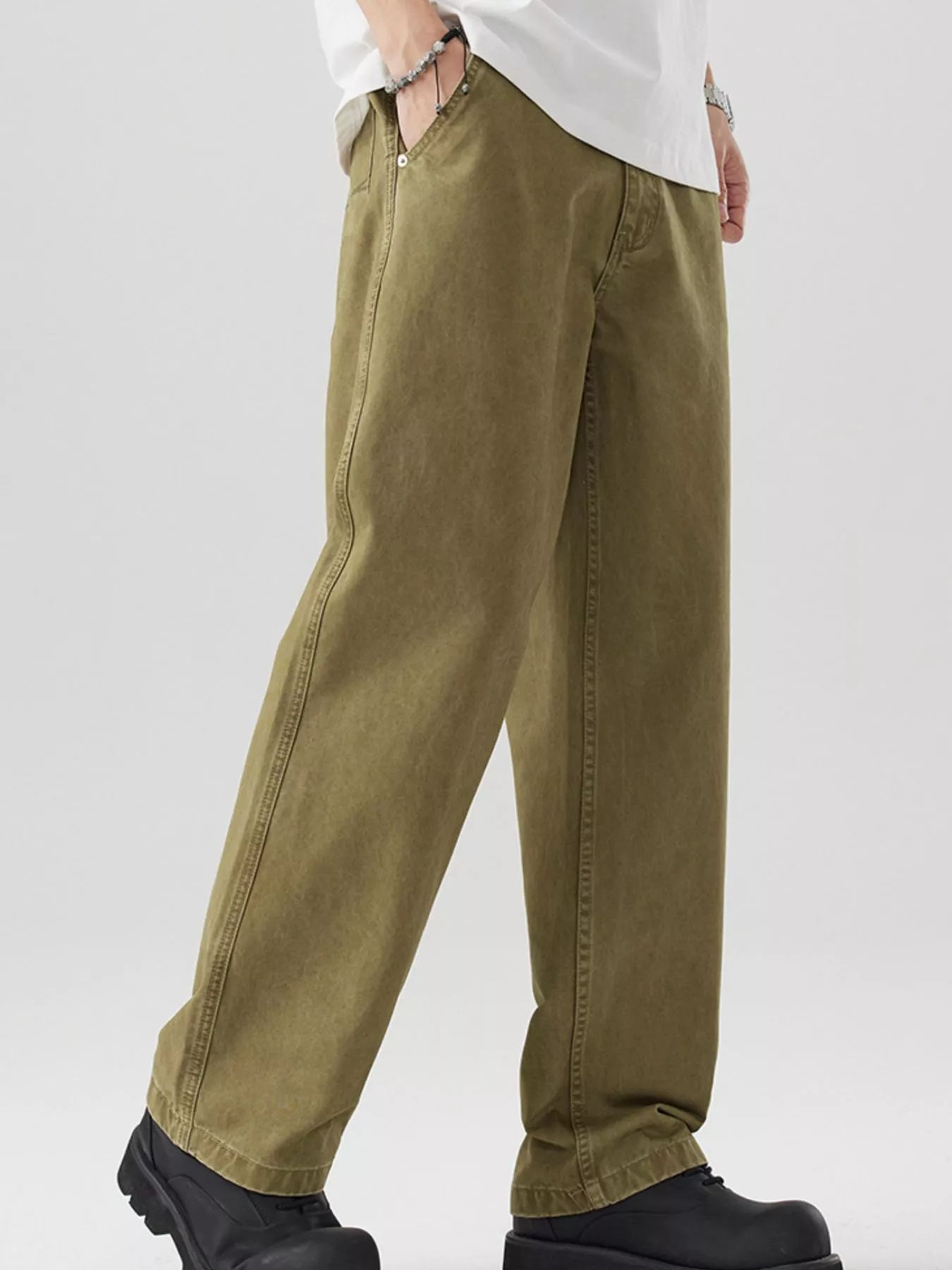 Relaxed Fit Pants in Black for Men