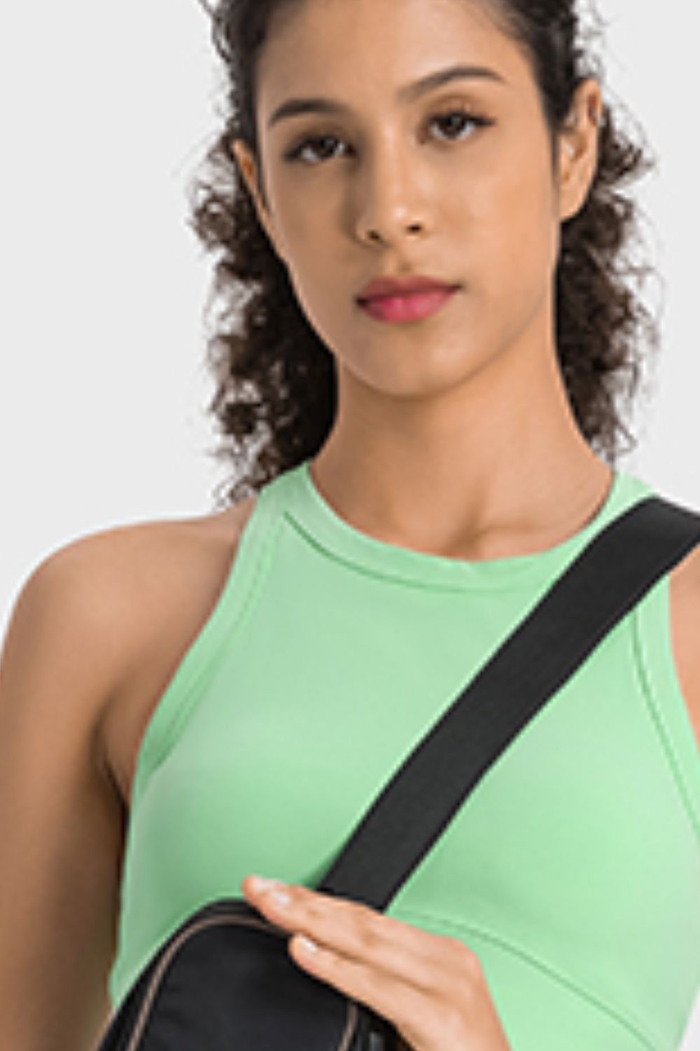 Racerback Cropped Sports Tank in Neon Green for Women