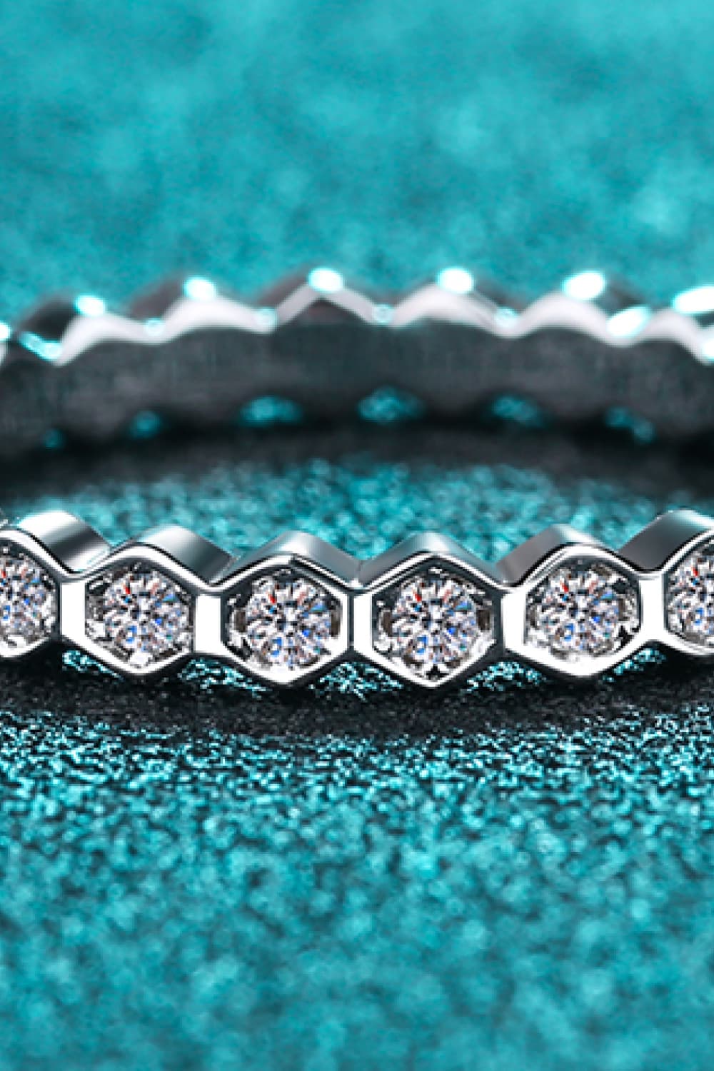 Moissanite 925 Sterling Silver Eternity Ring for Women